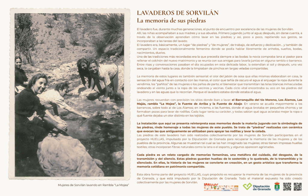 Lavaderos de Sorvilán: las memorias de sus piedras y sus mujeres en HUellas 7 CARTEL SORVILAN 100 x 70 cm - Igualdad en Granada